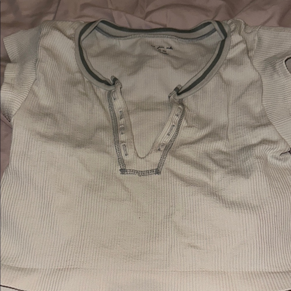 Urban Outfitters White Ribbed Tee